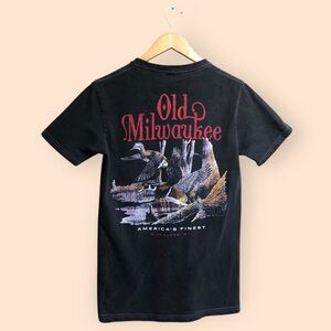 Pabst Old Milwaukee Beer T-shirt Casual Retro Duck Fowl Hunting Cotton Small